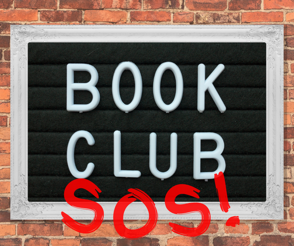 Book Club S O S logo against a brick wall