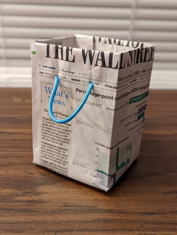 newspaper gift bag
