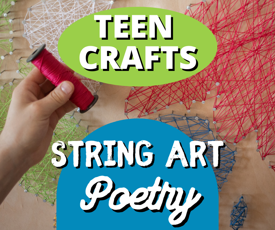 Text: Teen Crafts: String Art Image: String Art