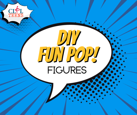 cartoon bubble with text DIY fun pop figures