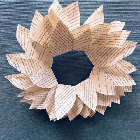 Book Page Wreath