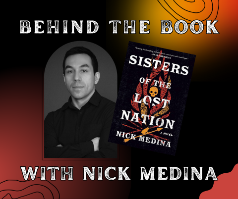 Image of author Nick Medina with his book "Sisters of the Lost Nation"