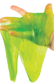 A Caucasian Hand Holding Green Dripping Slime